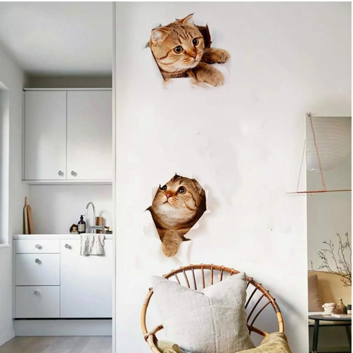 Наклейки на стіну 3D Cat 6 шт., фото №3