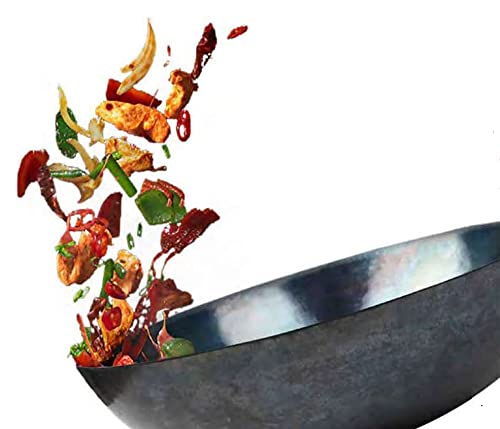 Вок AAF Nommel Плоское дно Диаметр 30 см Углеродистая сталь "Готовим для двоих" с деревянной ручкой и петлей для подвешивания, фото №3