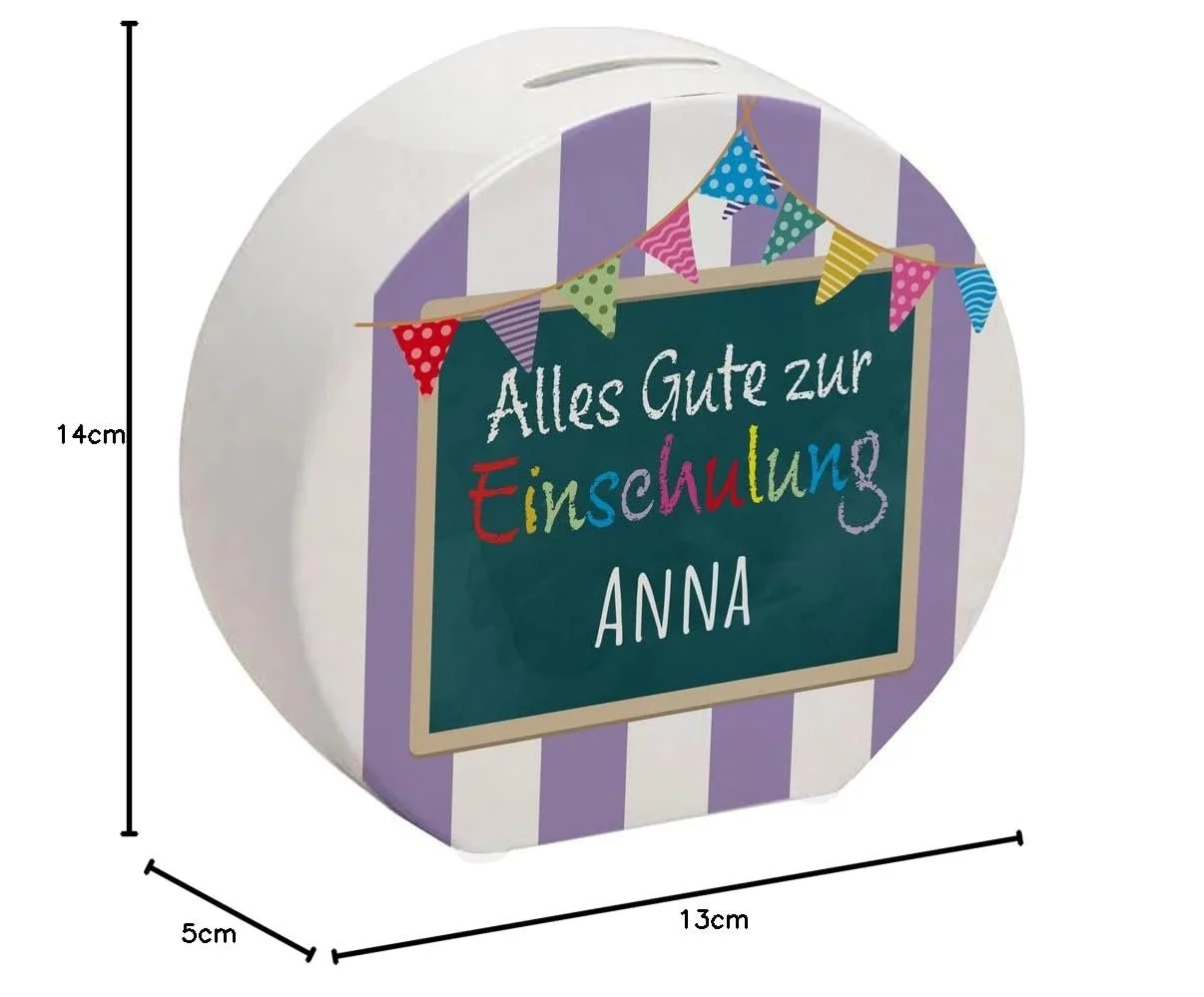 Скарбничка Alles Gute zur Einschulung персоналізована з ім'ям, фото №9