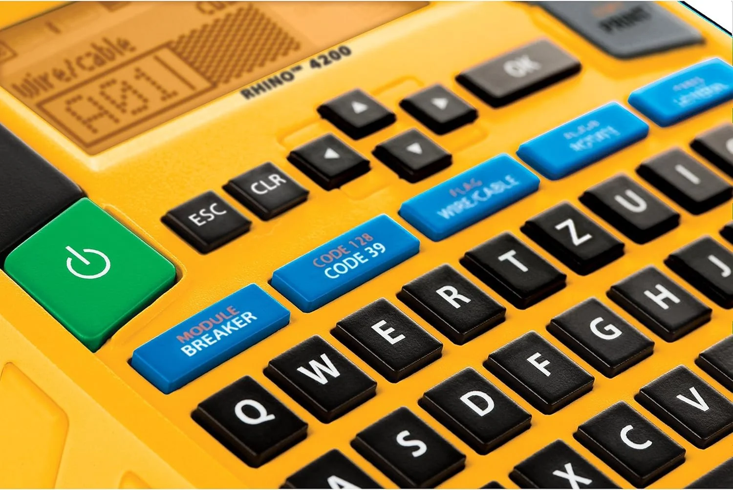 Промисловий принтер етикеток DYMO Rhino 4200 / Термотрансферний друк / Підтримка стрічок 6-19 мм / Клавіатура QWERTY / Чорний-Жовтий, фото №5