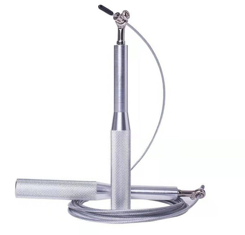 Скакалка швидкісна на підшипниках алюмінієва PowerPlay 4207 Elite Jump Rope Срібна 3m, фото №2