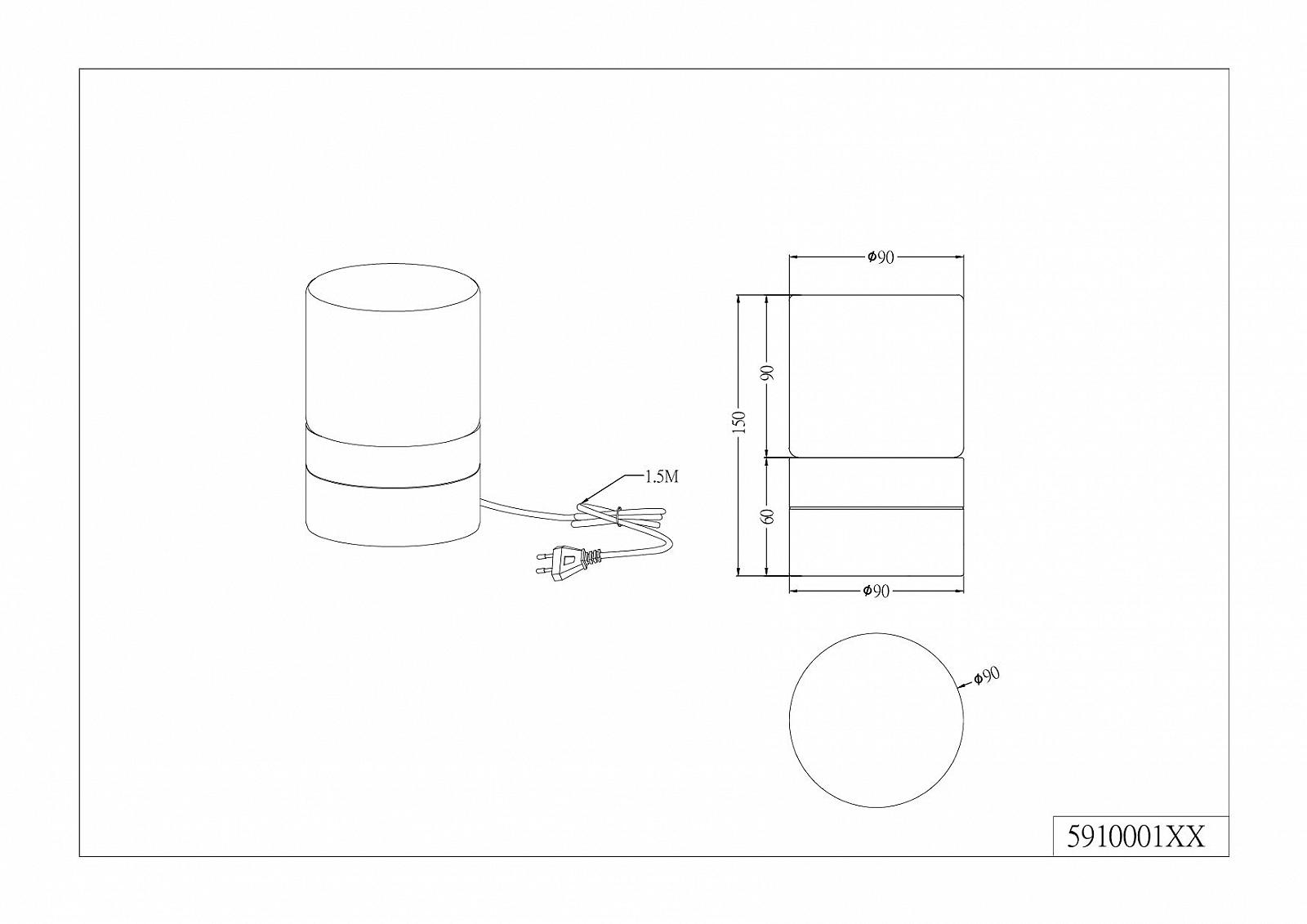 Настільна лампа Trio Leuchten Ary II 591000132 Метал Матовий чорний Біле опалове скло 1x E14 Touch On/Off, фото №4