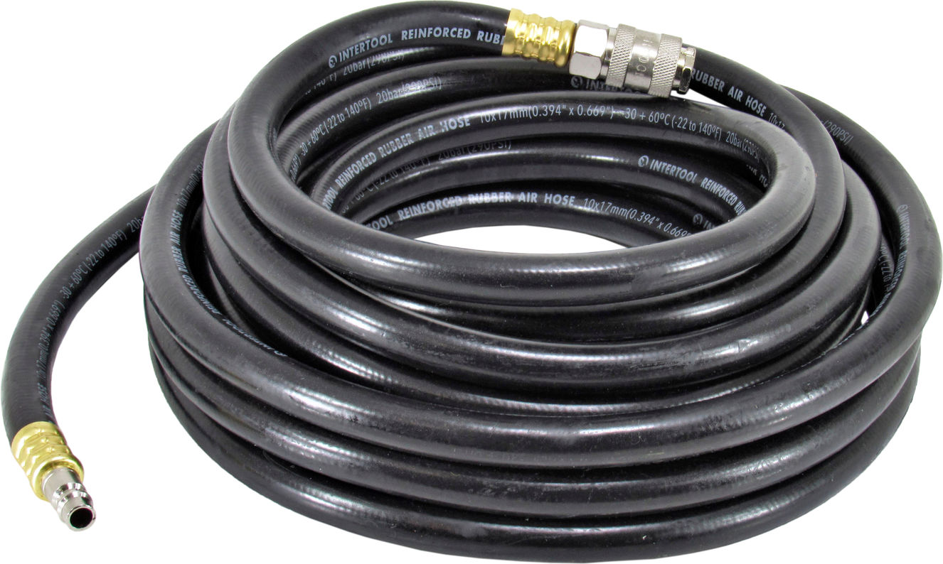 Шланг компресора 10х17мм 20Атм 10м Intertool резиновий підс PT-1734, фото №1