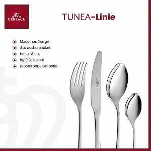 Набір столових приборів Gerlach 1760 Tunea на 6 персон, сріблястий synthetic.ua - Фото 1