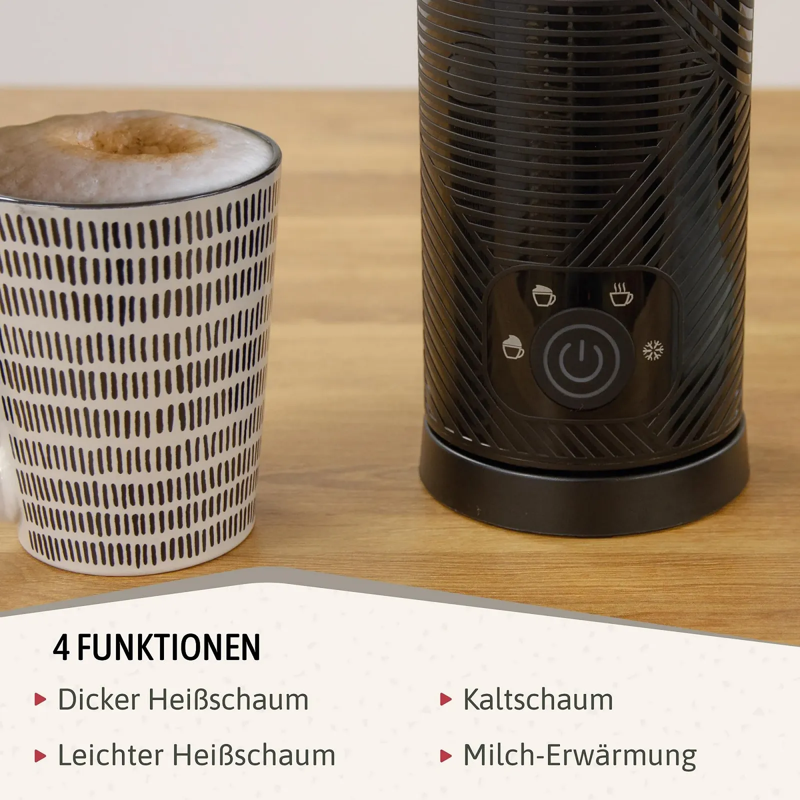 Набор кофеварка и электрический вспениватель молока briebe Elegance 10 чашек, 1.25 L, 4-в-1, Черный, фото №5