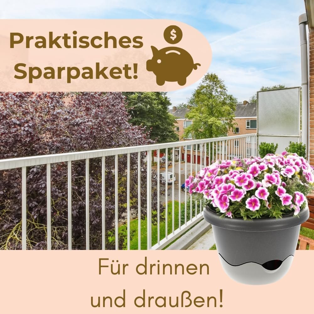 Підвісні квіткові горщики GarPet 2 шт. 25 см з резервуаром для води Слонова кістка 25 x 25 x 16 см, фото №6 Підвісні квіткові горщики GarPet 2 шт. 25 см з резервуаром для води Слонова кістка 25 x 25 x 16 см, фото №6
