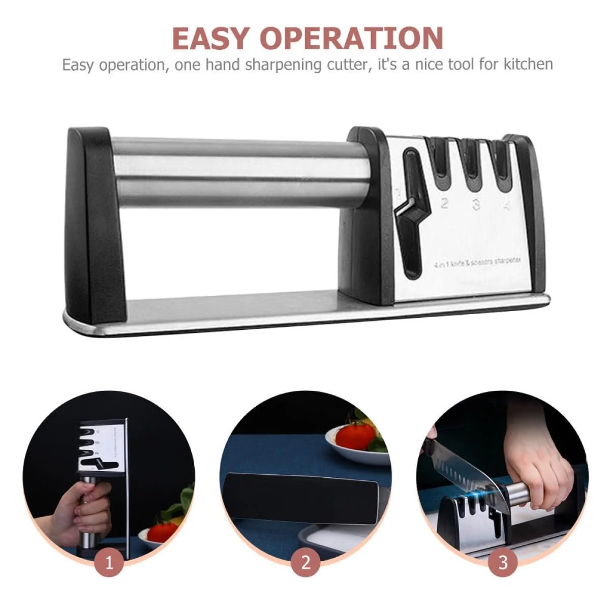 Точилка для ножів VICASKY настільна ергономічна з нековзною ручкою, фото №6