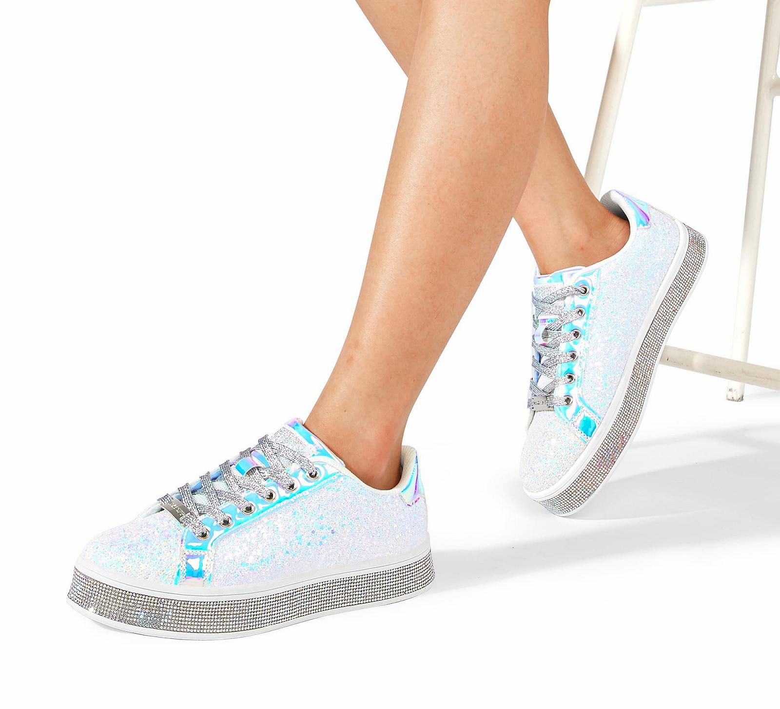 Жіночі Кросівки на платформі LUCKY STEP Glitter Блискучі Ошатні для весілля, фото №6