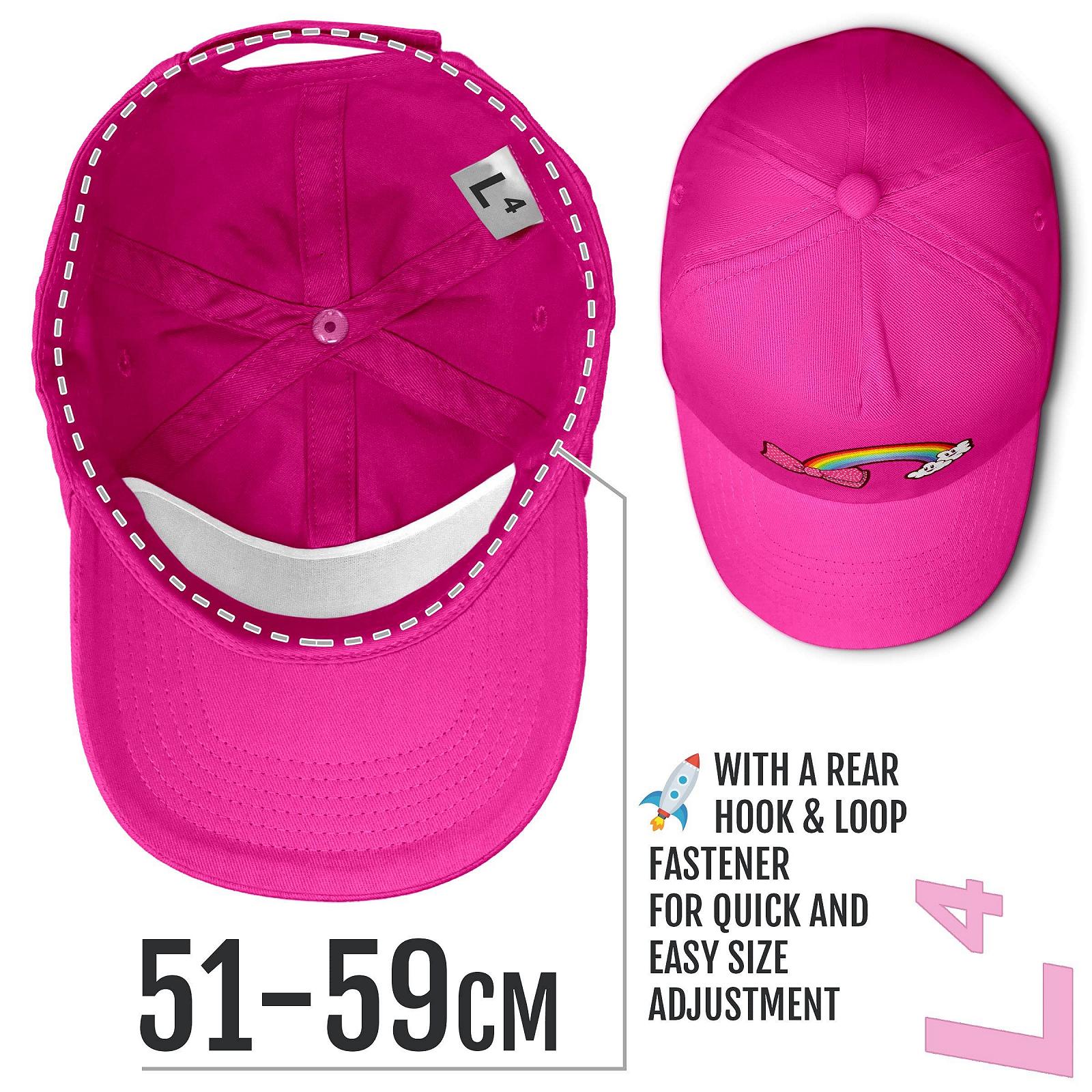 Бейсболка L4 райдужна в рожевий горошок з бантом дитяча, фото №4