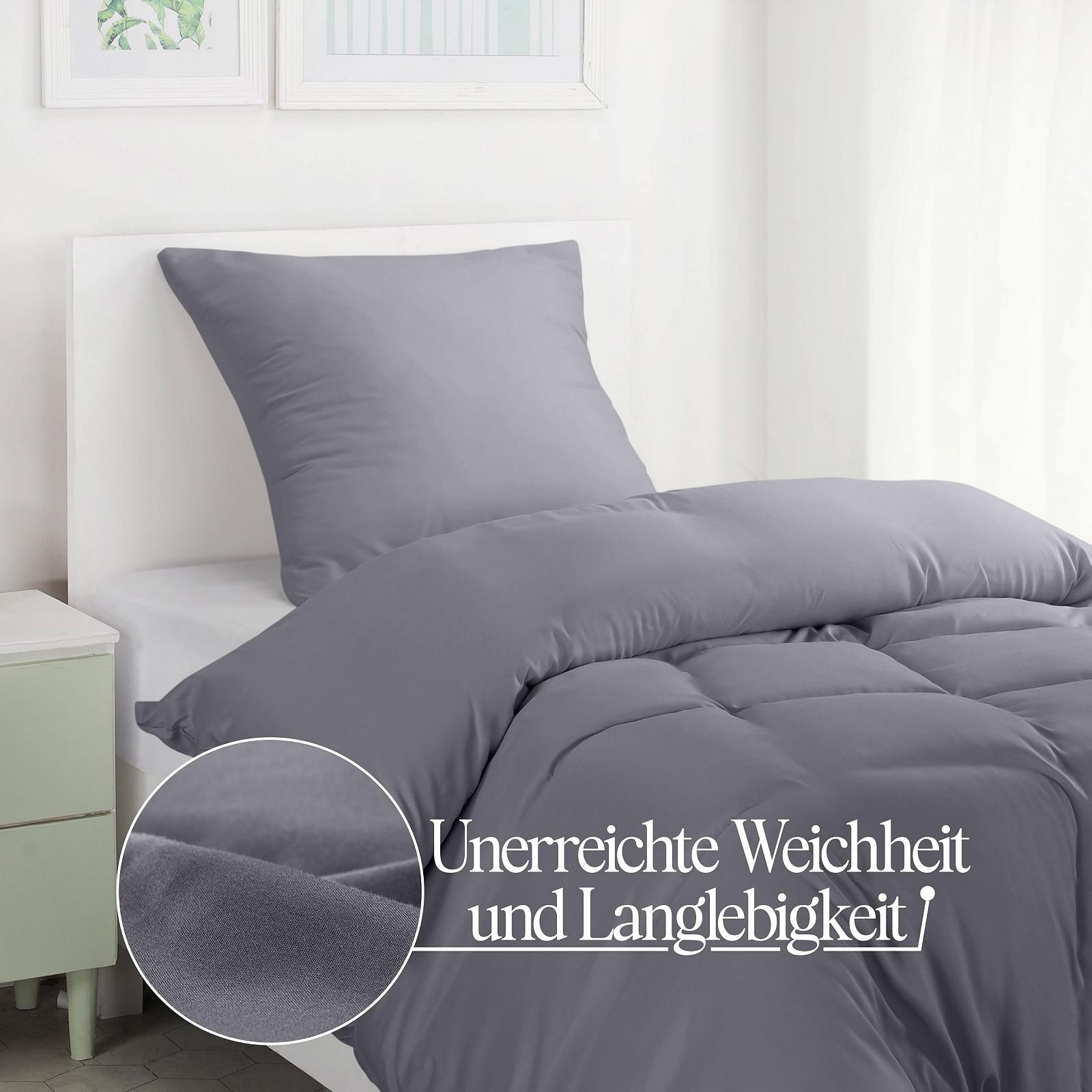 Комплект постільної білизни Utopia Bedding 135 x 200 см, Підковдра з мікрофібри 135 x 200 см + 1 наволочка 80 x 80 см, Сірий, фото №4