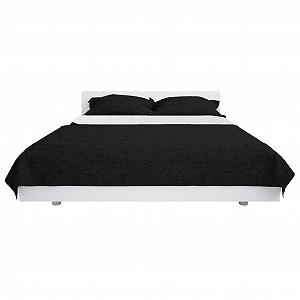 Покривало двостороннє стьобане vidaXL 220x240 см, чорно-біле - Фото 1