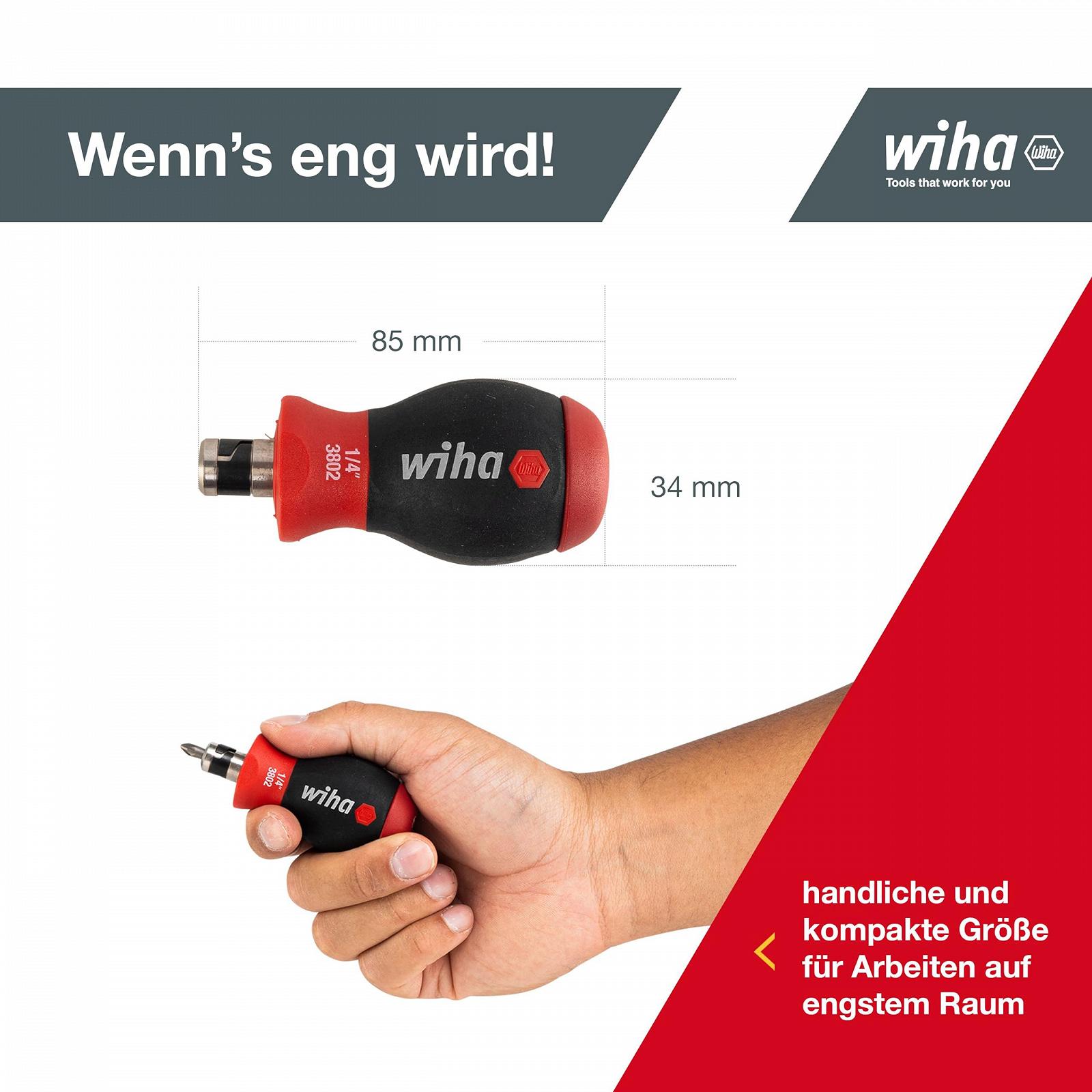 Викрутка Wiha з магазином біт Stubby I з 7 подвійними бітами I 14 інструментів в одному I Slotted Phillips Pozidriv, Hexagon Socket, Torx® (43613), фото №5