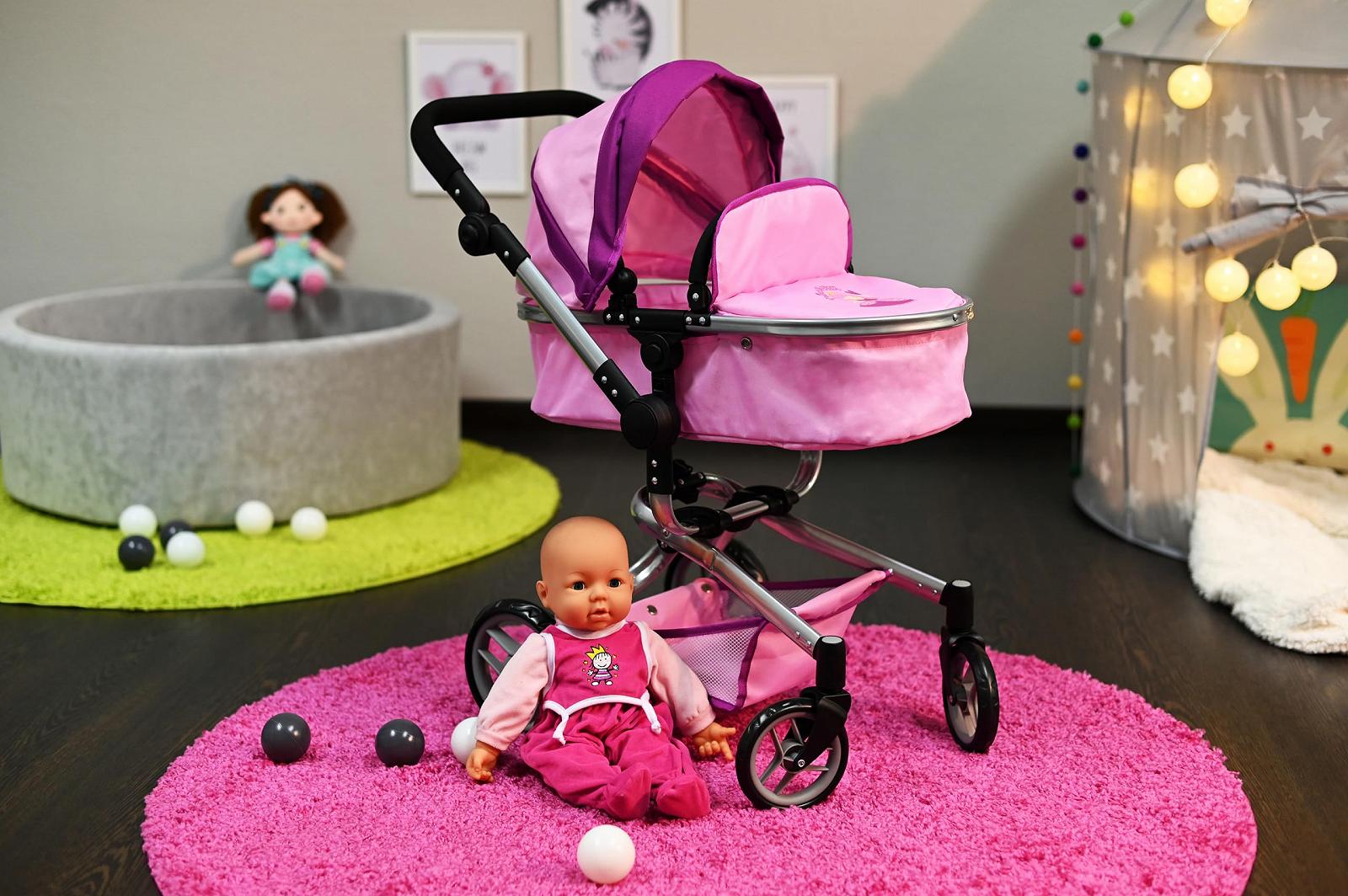Коляска KNORRTOYS.COM 90937 для кукол Princess розовый, фото №11