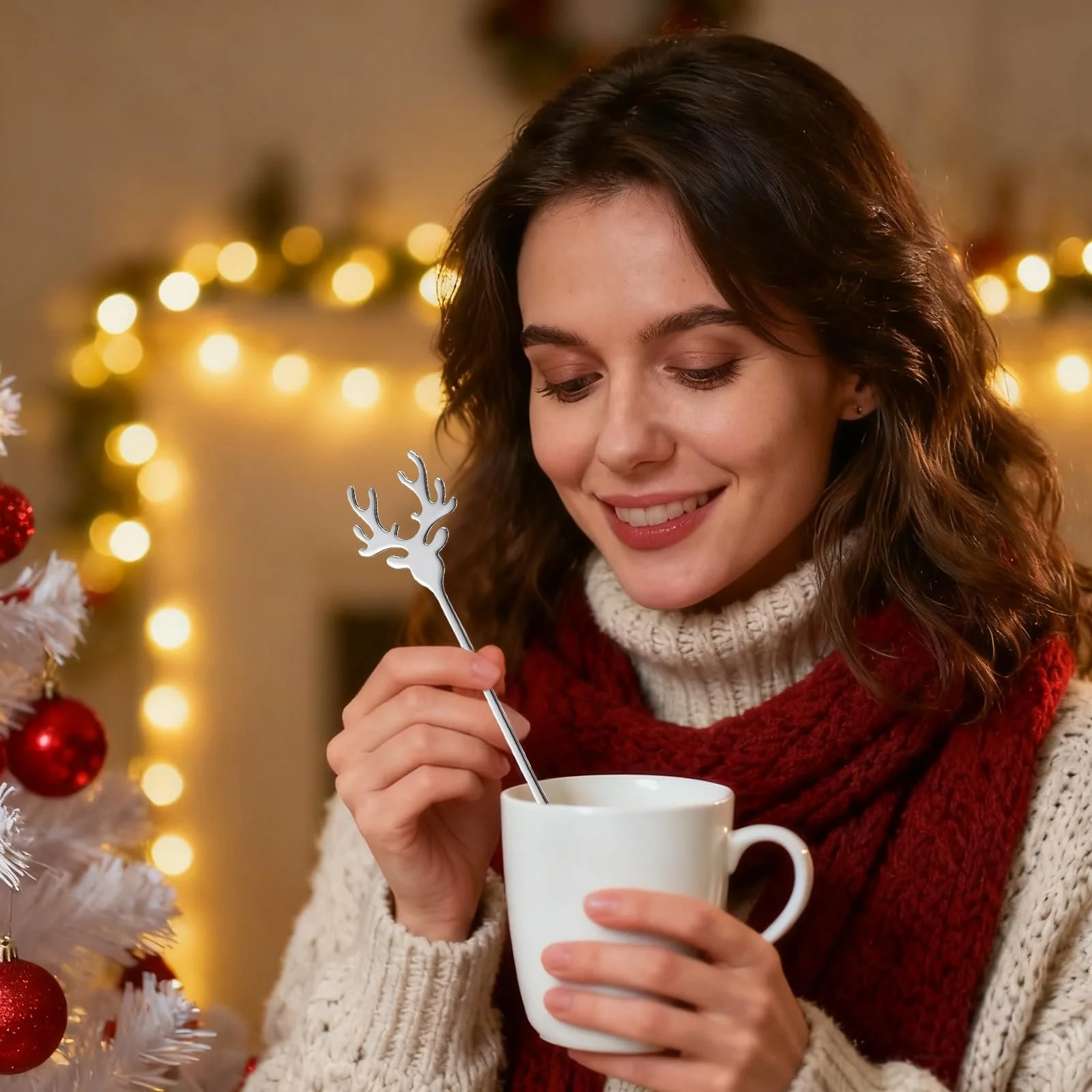 Ложки Різдвяні, Набір 8 шт Олень, фото №6