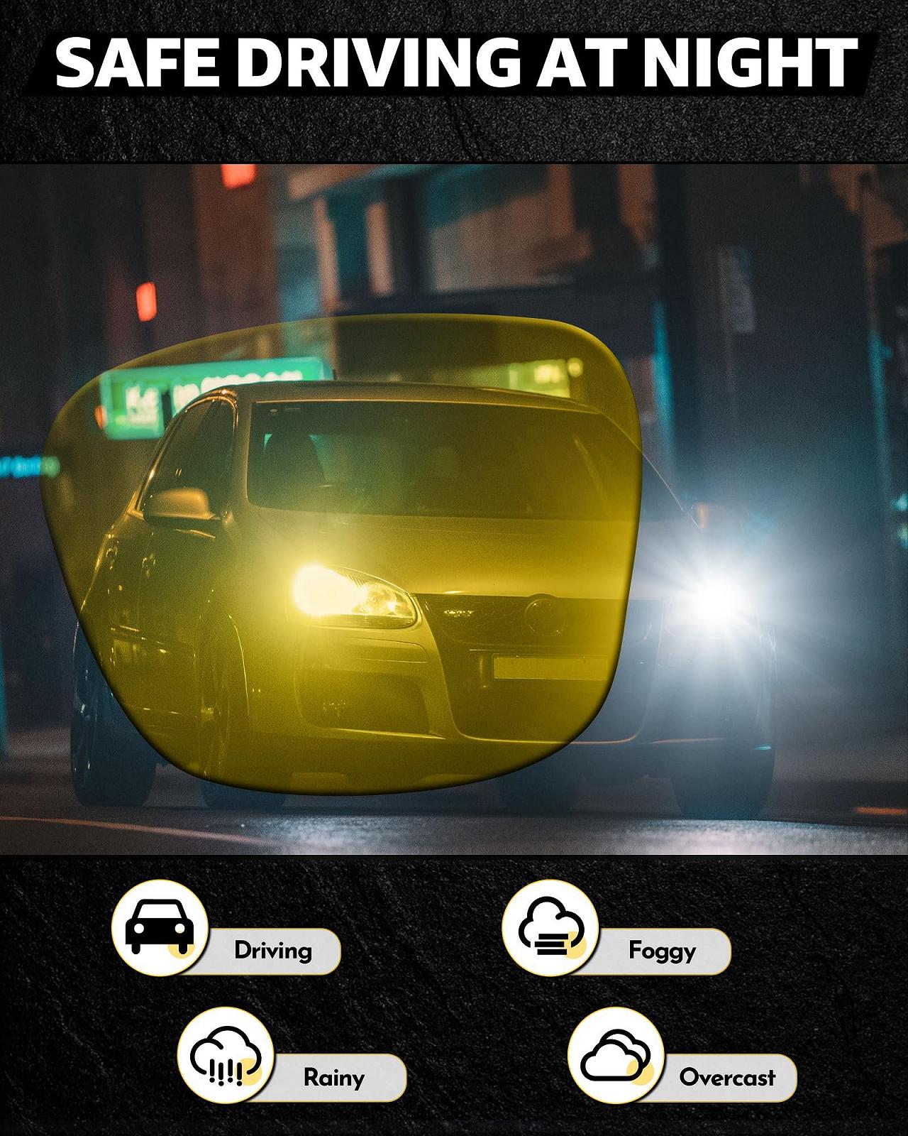 Окуляри Enafad для водіння вночі, круглі, в класичному стилі, поляризовані, антивідблискові, фото №4