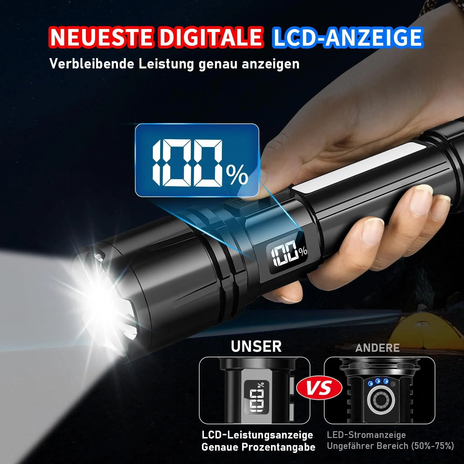 Фонарь Shadowhawk LED Перезаряжаемый с LCD Дисплеем & COB Боковым Светом, 7 Режимов XHM90.2 500,000 Люмен LED, Экстремально Яркий, Портативный Тактический Фонарь, Мощный Фонарик для Кемпинга на Открытом Воздухе, фото №5 Фонарь Shadowhawk LED Перезаряжаемый с LCD Дисплеем & COB Боковым Светом, 7 Режимов XHM90.2 500,000 Люмен LED, Экстремально Яркий, Портативный Тактический Фонарь, Мощный Фонарик для Кемпинга на Открытом Воздухе, фото №5