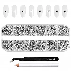 Стрази для нігтів Фіолетовий Оксамит SS4-SS30 Срібляста Гема, 2500 шт - Фото 1