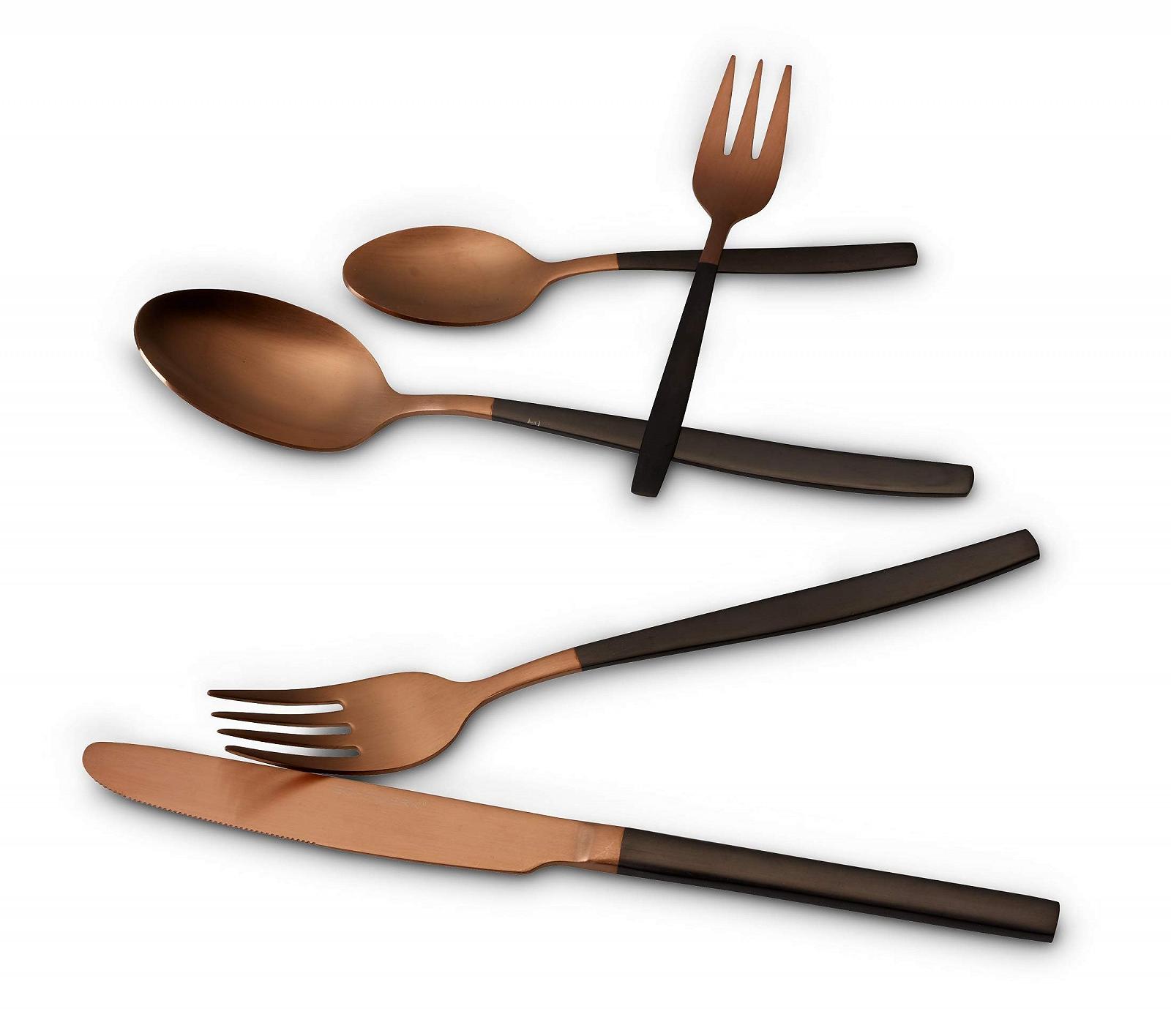 Набор столовых приборов Echtwerk Positano Due Bronze/Black Edition, 20 предметов, на 4 персоны, матовый 18/10, нержавеющая сталь, бронзовый/черный, фото №3 Набор столовых приборов Echtwerk Positano Due Bronze/Black Edition, 20 предметов, на 4 персоны, матовый 18/10, нержавеющая сталь, бронзовый/черный, фото №3