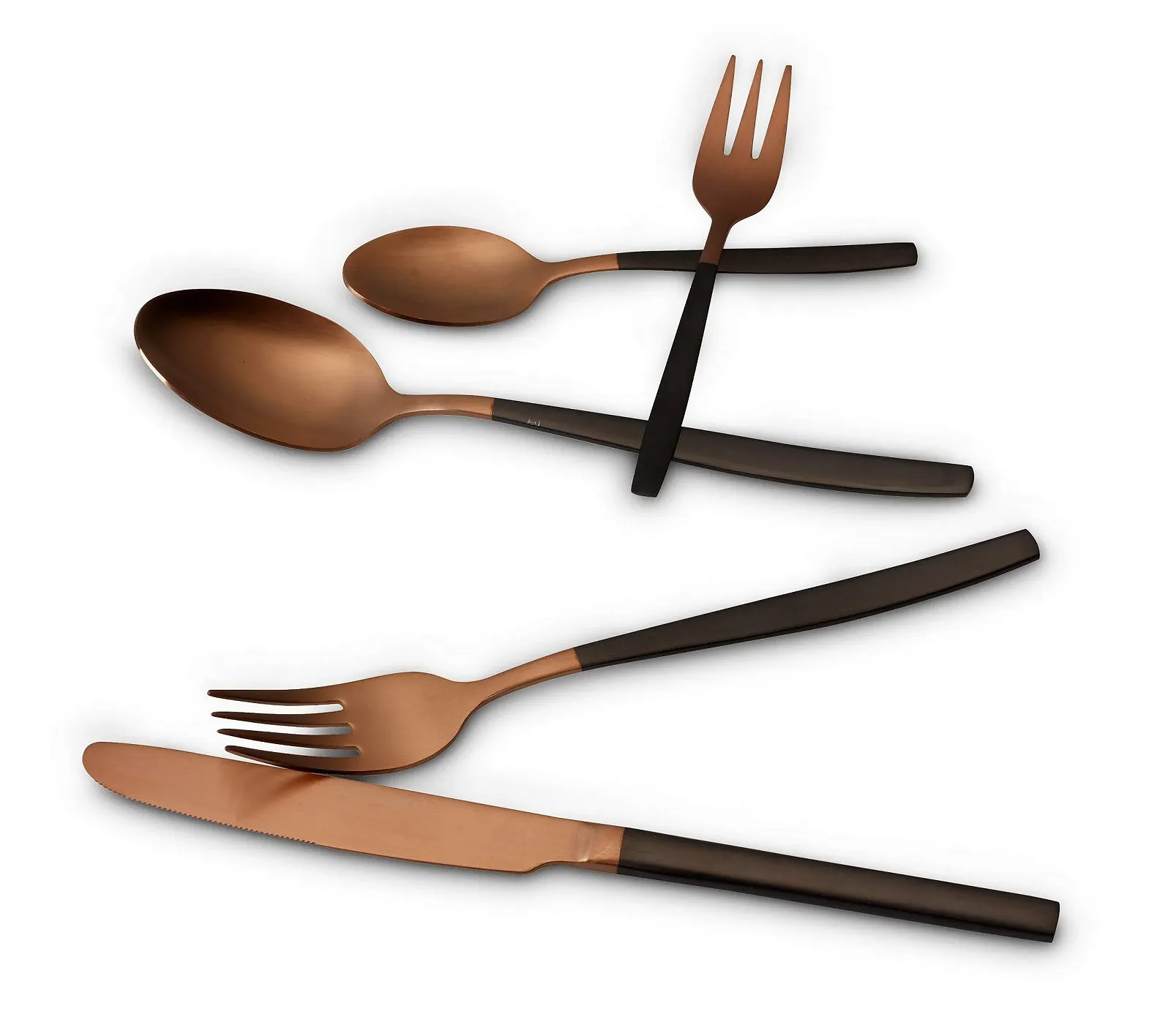 Набір столових приборів Echtwerk Positano Due Bronze/Black Edition, 20 предметів, на 4 персони, матовий 18/10, нержавіюча сталь, бронзовий/чорний, фото №3