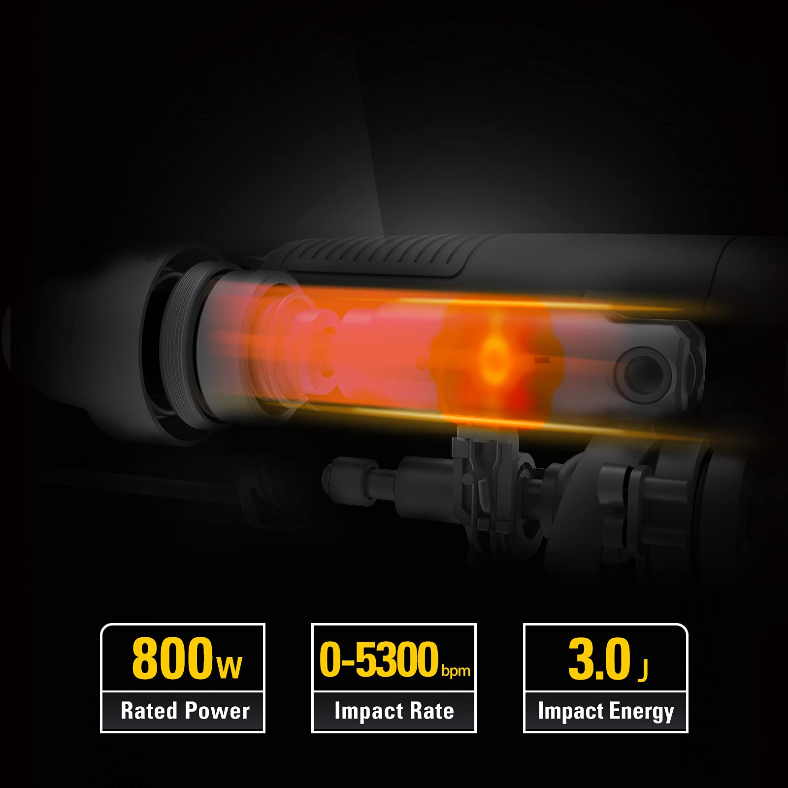 Перфоратор CAT Caterpillar 800 Вт SDS-plus Энергия удара: 3,0 Дж Частота ударов: 5300 мин.-1 Сверление и долбление с фиксацией зубила В кейсе, фото №5