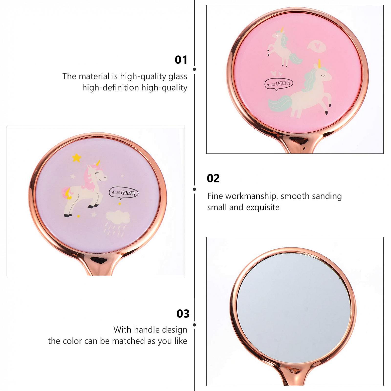 Зеркало Angoily 6 шт ручное круглое для макияжа маленькое с ручкой, фото №2