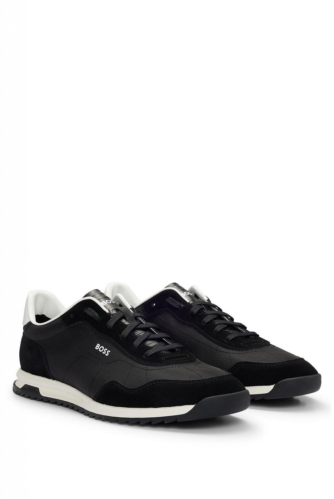 Кросівки BOSS Zayn Lowp На шнурівці Текстурована тканина Замшеві вставки, фото №2 Кросівки BOSS Zayn Lowp На шнурівці Текстурована тканина Замшеві вставки, фото №2