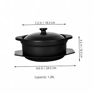 Каструля Ipetboom Керамічна з кришкою термостійка багатофункціональна для тушкування приготування та подачі synthetic.ua - Фото 1