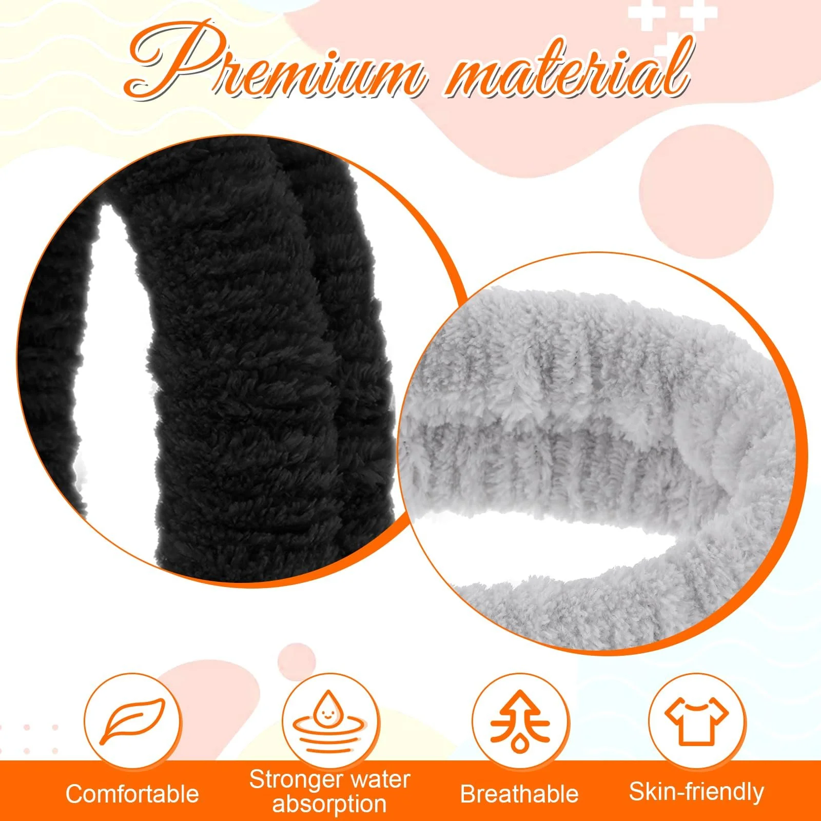 Набір з 2 косметичних пов'язок для волосся для макіяжу та вмивання, фото №4