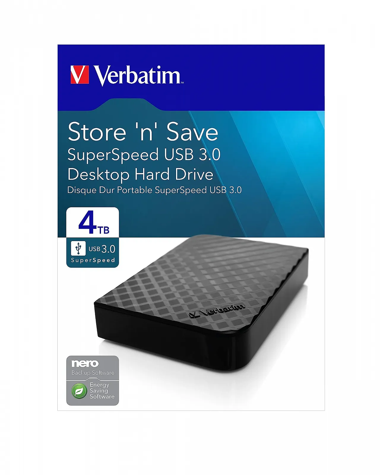 Внешний жесткий диск Verbatim Store 'n' Save 47685 4 ТБ 3.5 дюйма USB 3.0 Black, фото №5