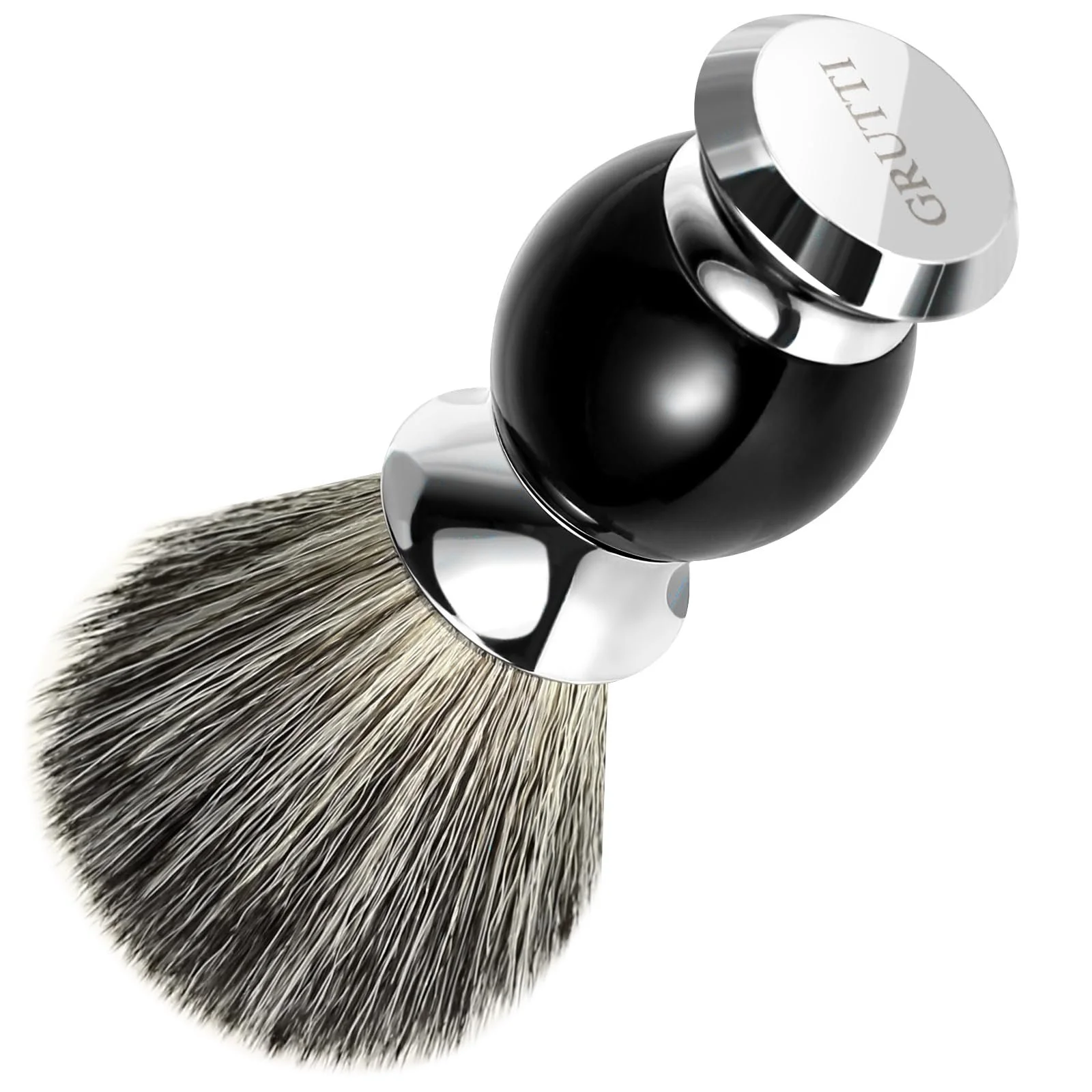 Набор для бритья Deluxe Chrome Подставка, чаша и помазок Black/Chrome, фото №9
