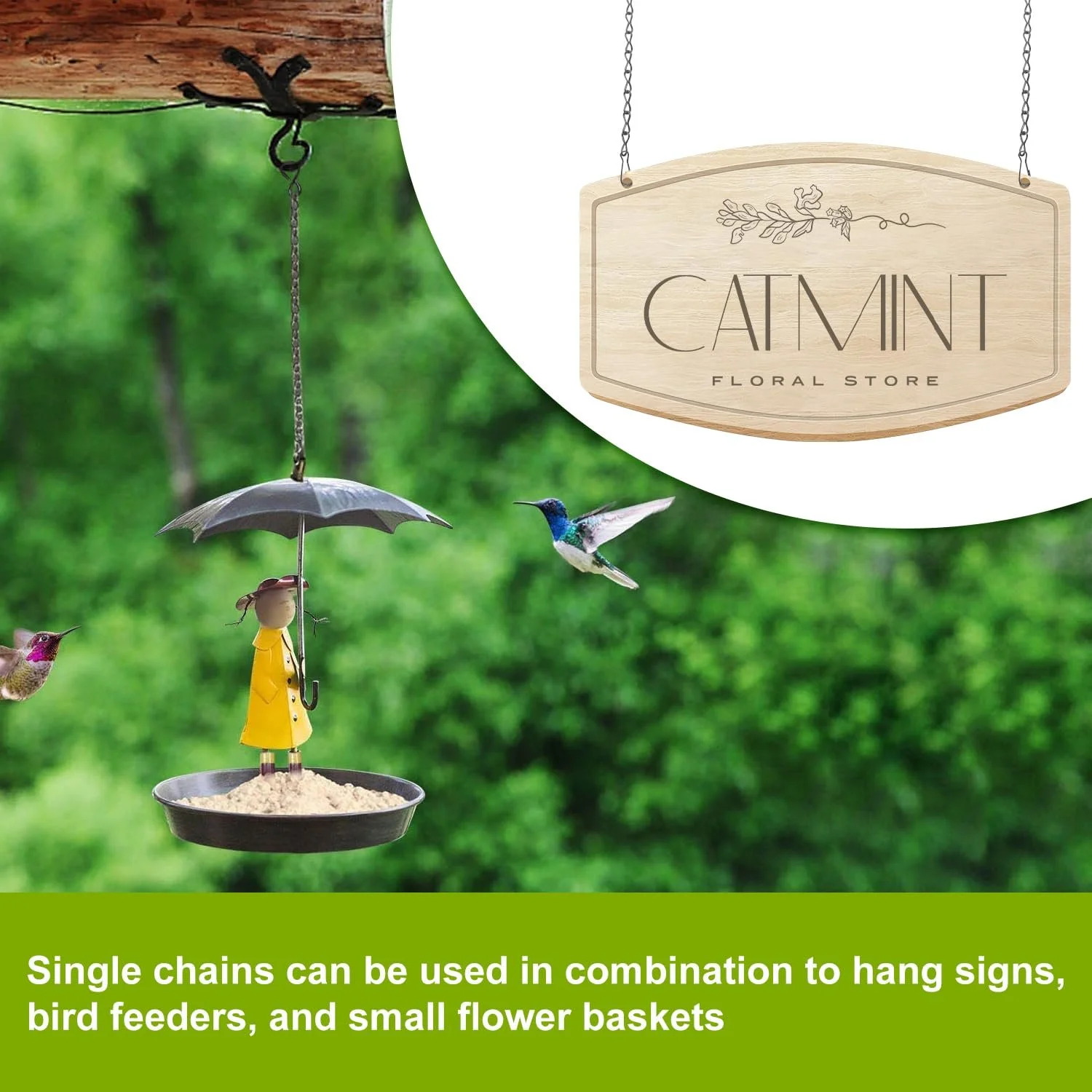 Набор цепочек для подвешивания 9 шт. металлические с крючками Серебристые, фото №6