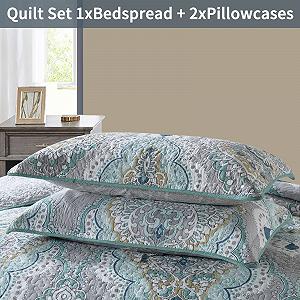 Покривало Qucover Бароко 220 x 240 см Бавовна Сірий synthetic.ua - Фото 1