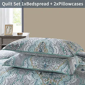 Покривало Qucover Бароко 220 x 240 см Бавовна Сірий synthetic.ua - Фото 1