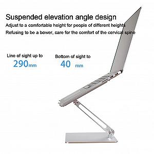 Підставка для ноутбука складана, тримач з алюмінієвого сплаву, вертикальна, регульована synthetic.ua - Фото 1