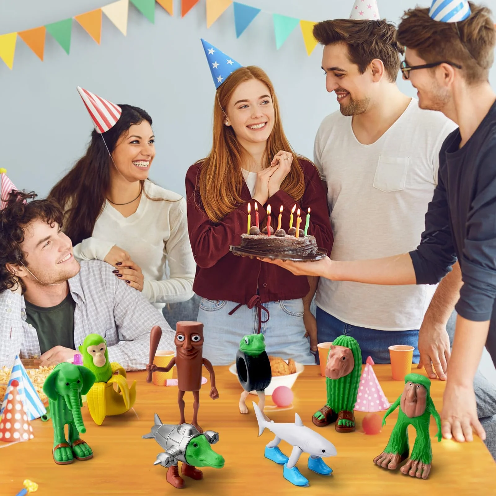 Набір фігурок Italian Brainrot Tung Tung Tung Sahur Tralalero Tralala 8 шт. Shark Monkey, фото №5