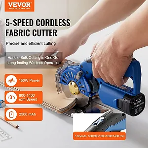 Резак для ткани VEVOR RCS-100B Blue цена на synthetic.ua - Фото 1 Резак для ткани VEVOR RCS-100B Blue synthetic.ua - Фото 1