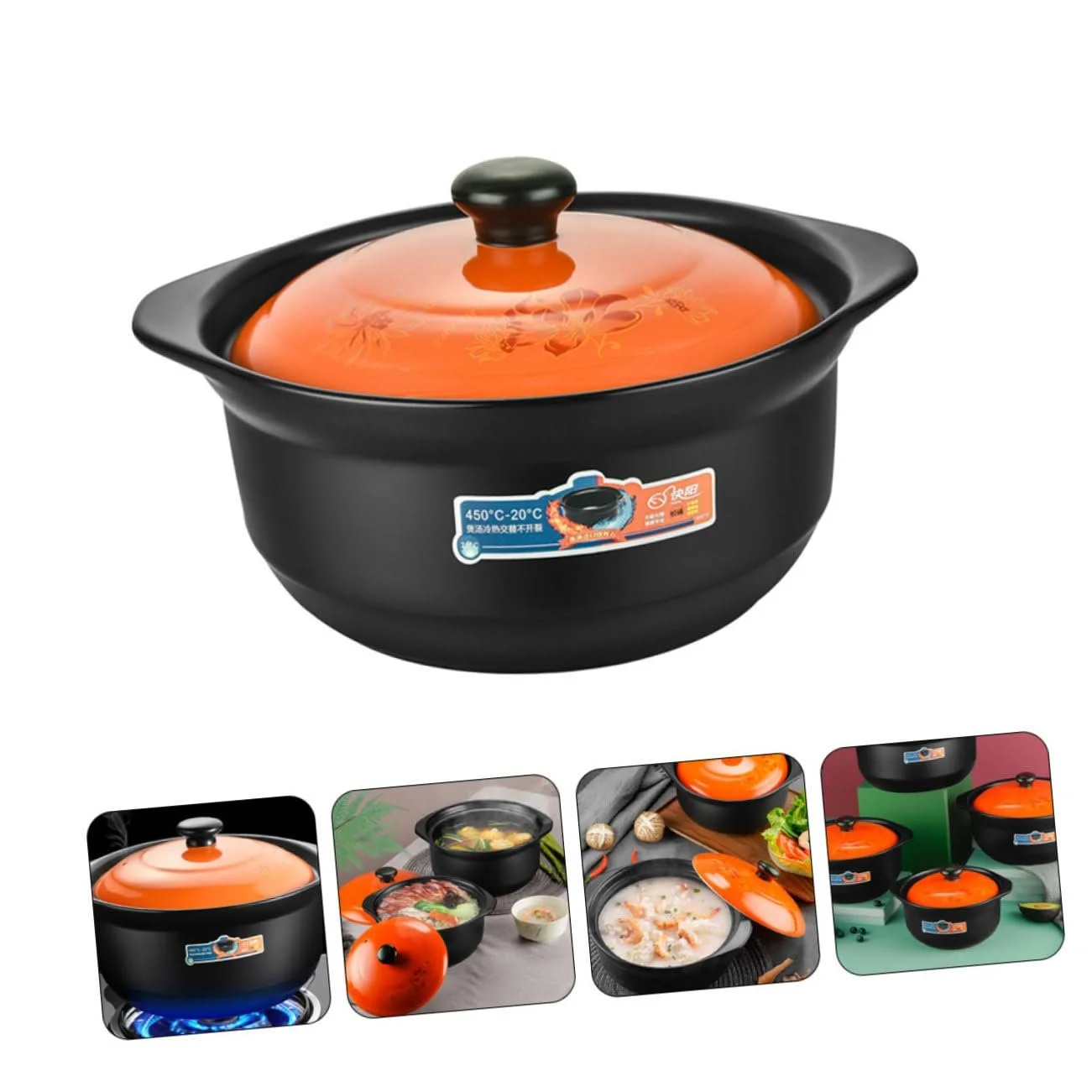 Каструля для тушкування керамічна з кришкою велика, фото №8