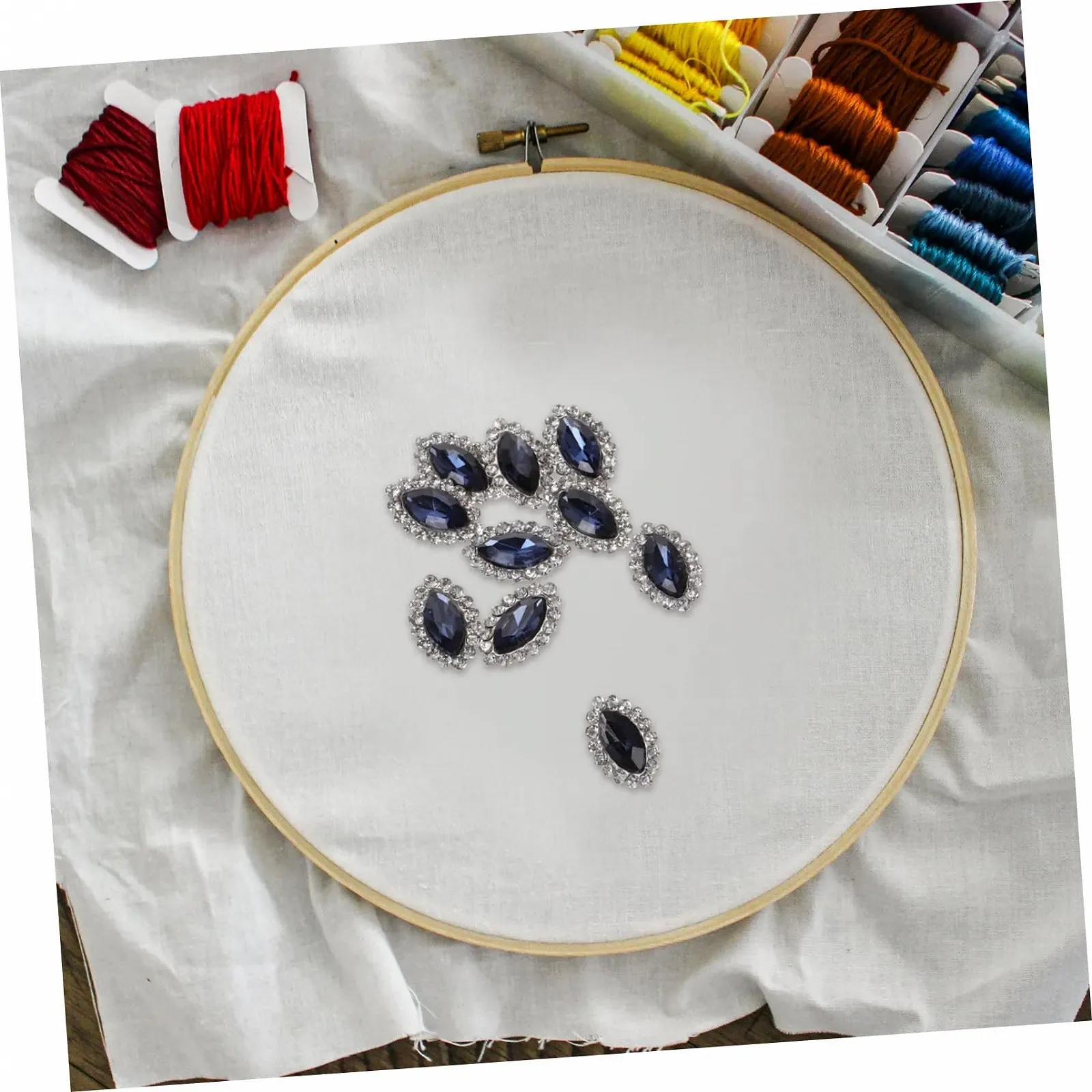 Стразы Стеклянные бусины PACKOVE 10 шт с металлической задней частью, фото №6