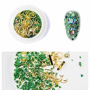 Стрази для нігтів Різні форми Сплав Пластик Мікс 1 коробка Зелений synthetic.ua - Фото 1