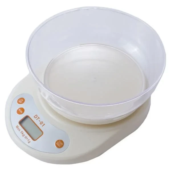 Весы кухонные DT-01 с чашей до 5 кг Белый, фото №1