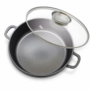 Каструля-сотейник ELO 32 cm литий алюміній антипригарна з кришкою Чорна - Фото 1