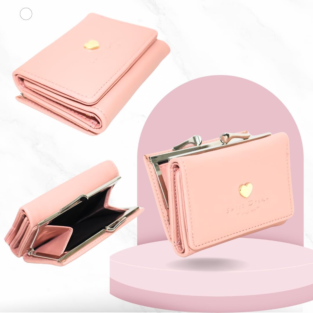 Кошелек ProTecnika® 3 в 1 Маленький Женский с Отделением для Монет для Кредитных Карт Встроенный Держатель для Карт Элегантный Тонкий Подарок Розовый Стандартный Modern, розовый, Modern, фото №4