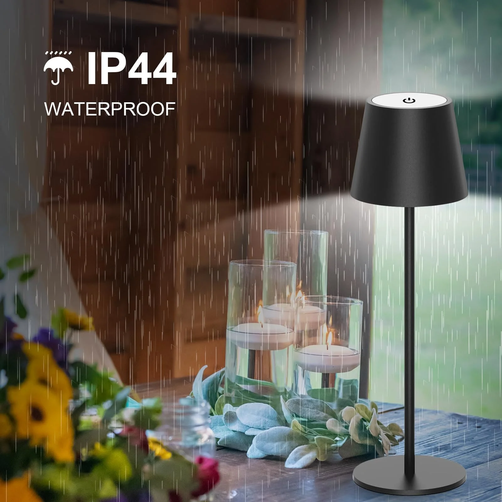 Настільна лампа ANTELA Акумуляторна Бездротова Димована LED IP44 Чорна, фото №7