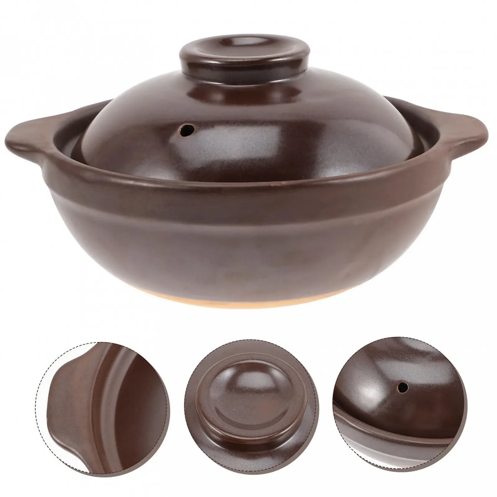 Кастрюля керамическая Маленькая с крышкой, термостойкая с боковыми ручками, для риса и супа, фото №4 Кастрюля керамическая Маленькая с крышкой, термостойкая с боковыми ручками, для риса и супа, фото №4