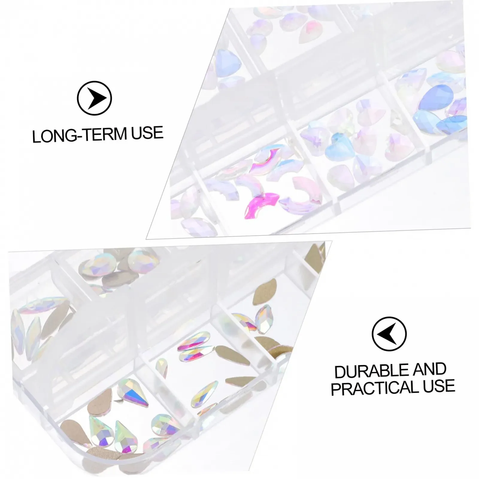 Стразы для ногтей PLAFOPE Boxen Цветные Искусственные украшения для маникюра, фото №3