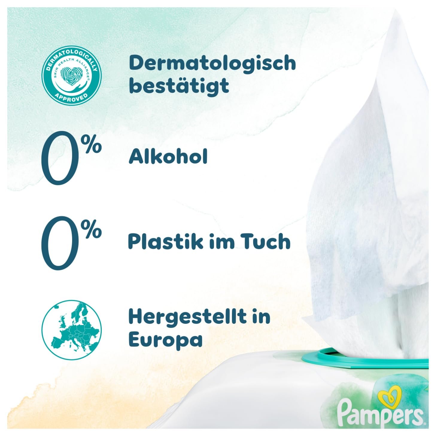 Вологі серветки Pampers Harmonie Protect & Care, 9 упаковок по 44 серветки (396 штук), фото №4