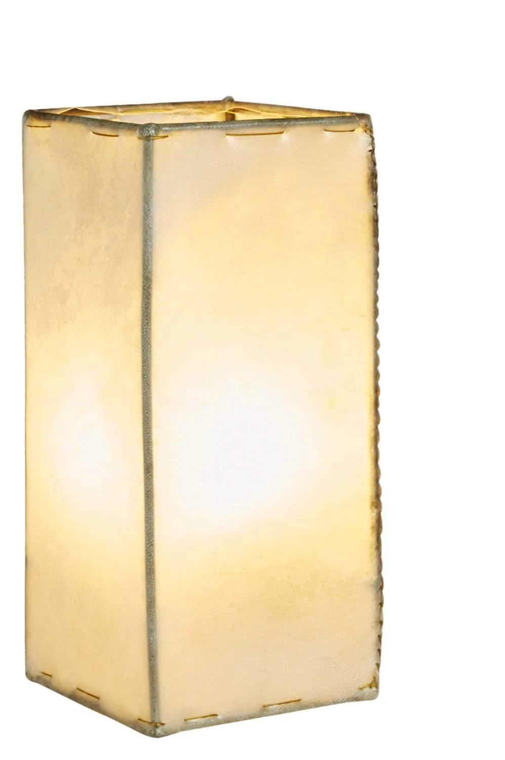 Настільна лампа Marrakesch Orient & Mediterran Interior Janka східна шкіряна квадратна 30 см Бежевий натуральний, фото №2