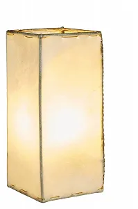 Настільна лампа Marrakesch Orient & Mediterran Interior Janka східна шкіряна квадратна 30 см Бежевий натуральний synthetic.ua - Фото 1