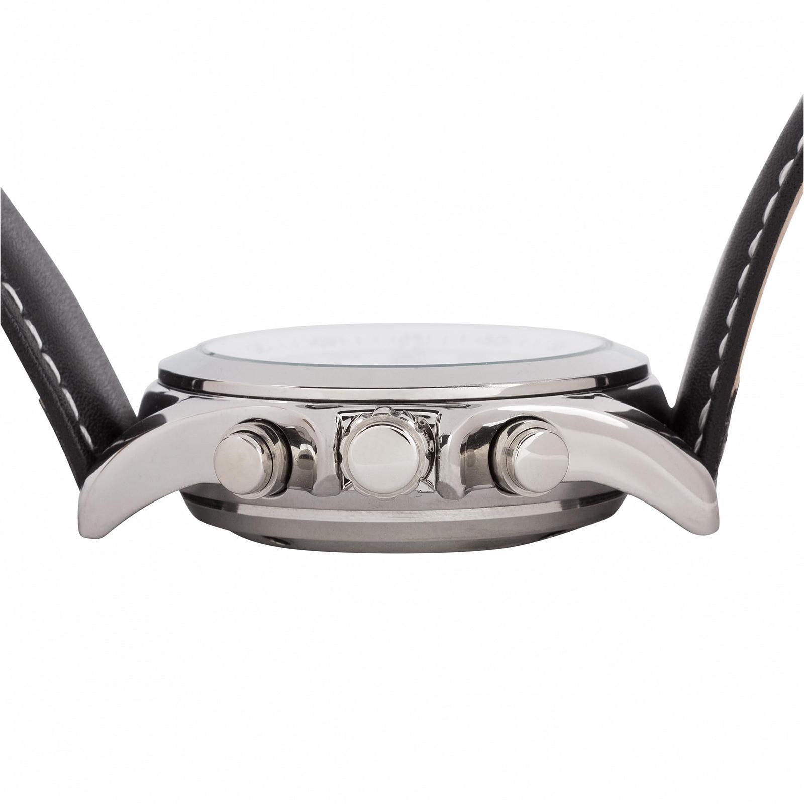 Говорящие наручные радиочасы Marschall German 1146wl с солнечной панелью для слепых, пожилых людей и людей с деменцией черный кожаный ремешок, фото №5