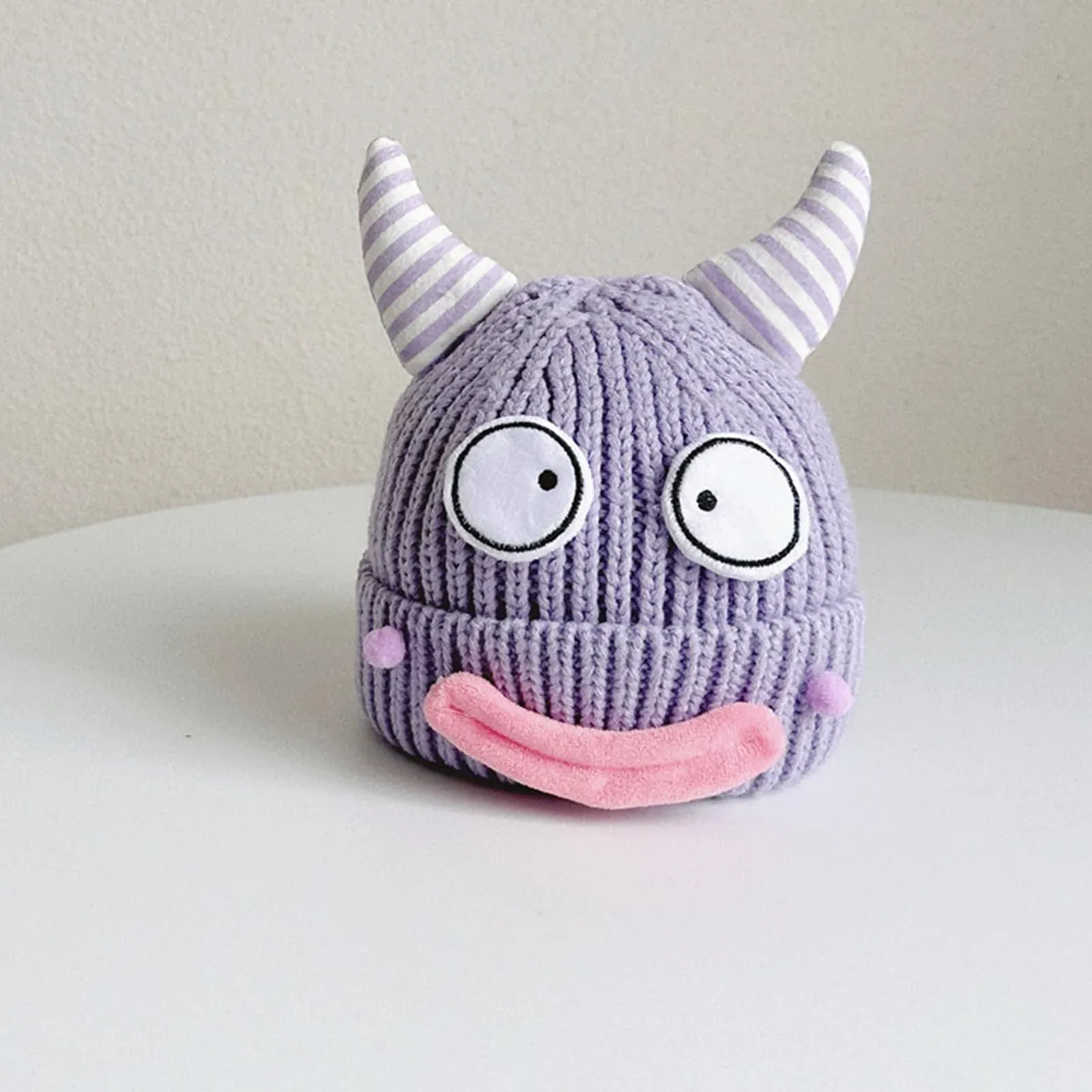 Вязаная шапка Holdes Neuheit с коровьими рогами, фото №3